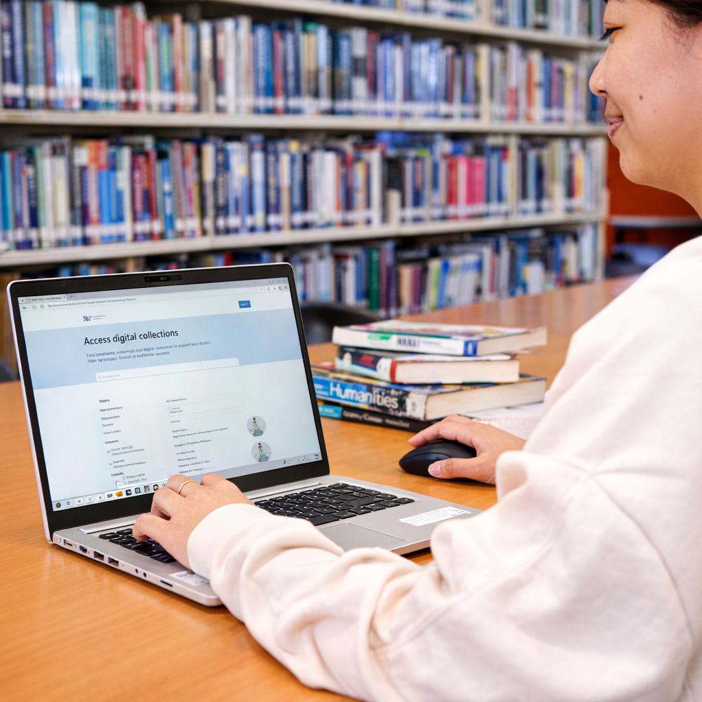 Gen Z student using tablet and stylus with headphones